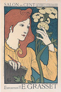 グラッセ『Exposition Eugène Grasset au Salon des Cent』のポスター。パリ、装飾芸術美術館