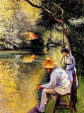 ギュスターヴ・カイユボット『イエール川畔の釣り人』（1878）