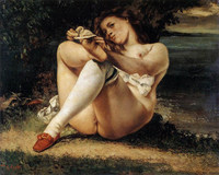 ギュスターヴ・クールベ『Les Bas Blancs, (Woman with White Stockings)』ca 1861 (Barnes Foundation)