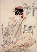 喜多川歌麿・筆 『江戸の花 娘浄瑠璃』