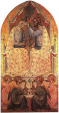 アーニョロ・ガッディ『聖母戴冠』（1380年頃）板、182 x 94 cm/ ナショナル・ギャラリー (ロンドン)