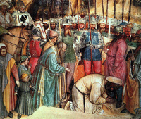 アルティキエーロ作 壁画『聖ゲオルギウスの打ち首』（1385年）のディテール/パドヴァ、サン・ジョルジョ祈祷所