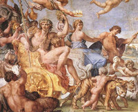 アンニーバレ・カラッチ『バッカスとアリアドネの勝利』（1597年‐1604年）ローマ、ファルネーゼ宮殿天井画