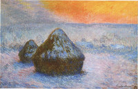 クロード・モネ『積みわら、日没、雪の効果』1890 - 91 シカゴ美術館