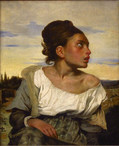 ウジェーヌ・ドラクロワ『墓場の少女』1824年、ルーヴル美術館所蔵