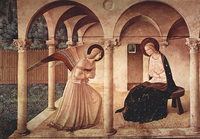 フラ・アンジェリコ『受胎告知』1437-46年頃、サン・マルコ美術館所蔵