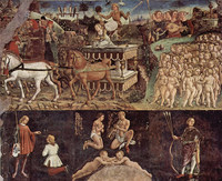 フランチェスコ・デル・コッサ作　スキファノイア宮殿の壁画から　5月の寓意（1469年 - 1470年）