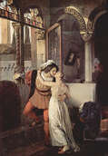 フランチェスコ・アイエツ『ロミオとジュリエット』(1823) 291×202 cm、カルロッタ邸、トレメッツォ