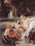 フランチェスコ・アイエツ『入浴するバテシバ』(1834) 77×107 cm、個人蔵