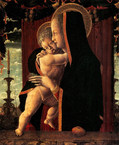 フランチェスコ・スクァルチォーネ『聖母子』（1460年頃）ポプラ材、82 x 70 cm/ベルリン国立美術館