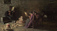 ジョヴァンニ・セガンティーニ『バグパイプを吹くブリアンツァの男たち』1883-1885年、国立西洋美術館所蔵