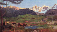 ジョヴァンニ・セガンティーニ『アルプス三部作: 生』1898-1899年、セガンティーニ美術館所蔵