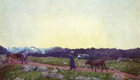 ジョヴァンニ・セガンティーニ『アルプス三部作: 自然』1898-1899年、セガンティーニ美術館所蔵