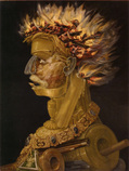 ジュゼッペ・アルチンボルド『火』(1566)、美術史美術館、ウィーン(連作『四大元素』より)