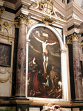 グエルチーノ『十字架にかけられたキリストとその足下の聖母マリア、マグダラのマリア、聖ヨハネ、聖プロスペロ』（1624年 - 1625年）