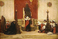 レオン・ボナ『聖ペトロ像の足元の巡礼者』（1864年）
