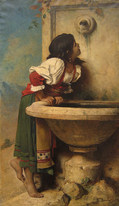 レオン・ボナ『噴水盤のローマ人少女』（1875年）