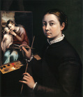 ソフォニスバ・アングイッソラ『自画像』1556年 ポーランド、ランクト美術館蔵