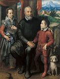 ソフォニスバ・アングイッソラ『ミネルヴァ、アミルカーレ、アスドルバーレ、アングイッソラ家の肖像』1557年