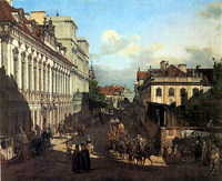 ベルナルド・ベッロット『「はちみつ通り」の風景』ワルシャワ、1777年
