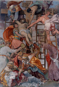 ダニエレ・ダ・ヴォルテッラ『キリスト降架』（1545年頃、2004年復元）ローマ、トリニタ・デイ・モンティ教会