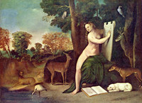 ドッソ・ドッシ『風景の中のキルケと恋人たち』（1514年 - 1516年頃）ナショナル・ギャラリー (ワシントン)所蔵
