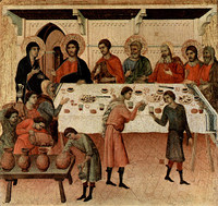 ドゥッチョ・ディ・ブオニンセーニャ『カナの婚宴（『マエスタ』の裾絵）』
