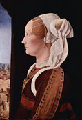 エルコレ・デ・ロベルティ『ジネーヴラ・ベンティヴォーリョの肖像』（1480年頃）ナショナル・ギャラリー (ワシントン)