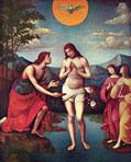 フランチェスコ・フランチャ『キリストの洗礼』（1509年） ドレスデン、アルテ・マイスター絵画館蔵