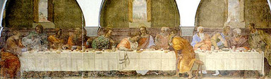 フランチャビージオ『最後の晩餐』（1514年）フィレンツェ、カルツァ修道院