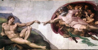 ミケランジェロ『システィーナ礼拝堂の天井画・アダムの創造』
