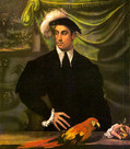 ニコロ・デッラバーテ『若い男の肖像』1540年ごろ　美術史美術館（ウィーン）
