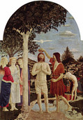 ピエロ・デラ・フランチェスカ『キリストの洗礼』1450頃　ロンドン、ナショナル・ギャラリー