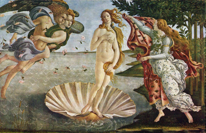 サンドロ・ボッティチェッリ『ヴィーナスの誕生』1485年頃、ウフィツィ美術館