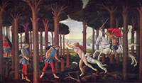 サンドロ・ボッティチェッリ『ナスタジオ・デリ・オネスティの物語』1483年、プラド美術館所蔵