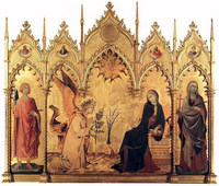 シモーネ・マルティーニ『受胎告知』1333　ウフィツィ美術館（フィレンツェ）