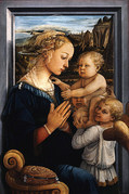 フィリッポ・リッピ『聖母子と二天使』1460年代　ウフィツィ美術館（フィレンツェ）