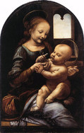 レオナルド・ダ・ヴィンチ『ブノワの聖母』1475-78頃、エルミタージュ美術館蔵