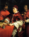 ラファエロ・サンティ『レオ10世と枢機卿たち』1518年、ウフィツィ美術館所蔵
