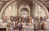 ラファエロ・サンティ『アテナイの学堂（Scuola d'Atene）』1508-11年、バチカン宮殿・ラファエロの間