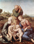 ラファエロ・サンティ『カニジャーニの聖家族』1507年、アルテ・ピナコテーク所蔵